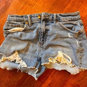 These are jean shorts in size 4